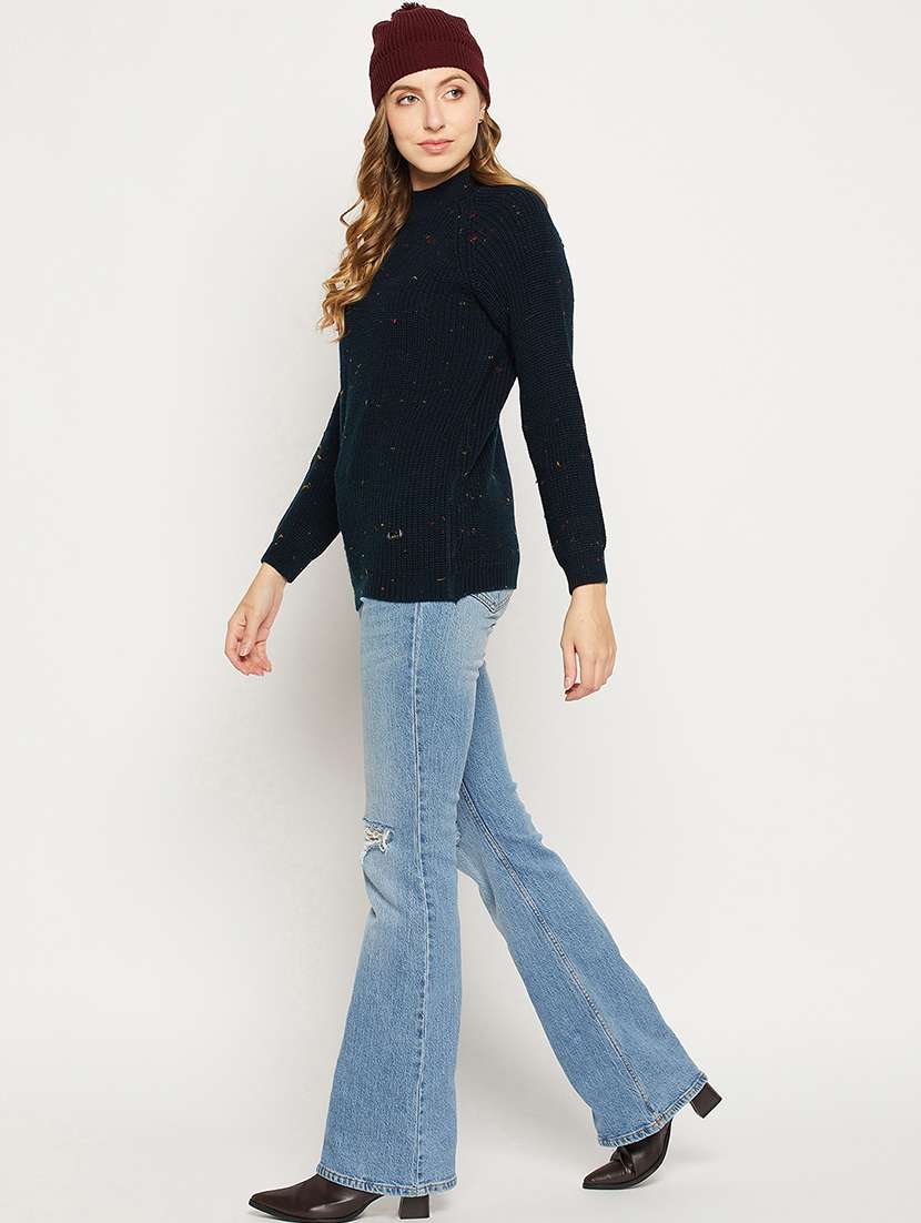 women long sleeves solid pullover - 18881379 - Standard Image - 4