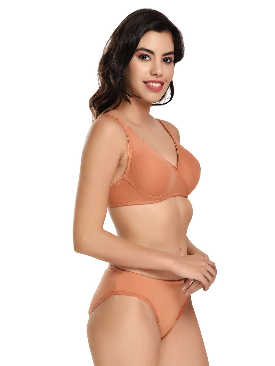 solid cotton regular bra & panty set  - 18882543 -  Standard Image - 1