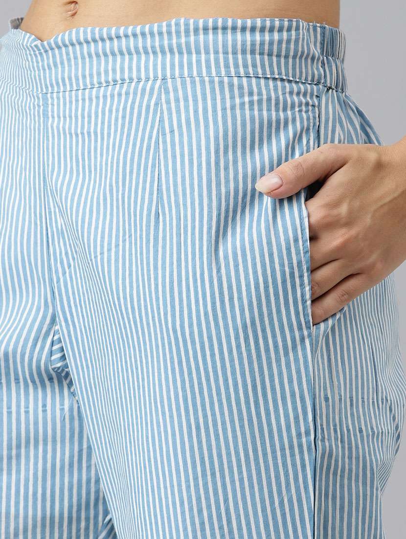 white cotton kurta pant  set - 18882594 -  Standard Image - 4