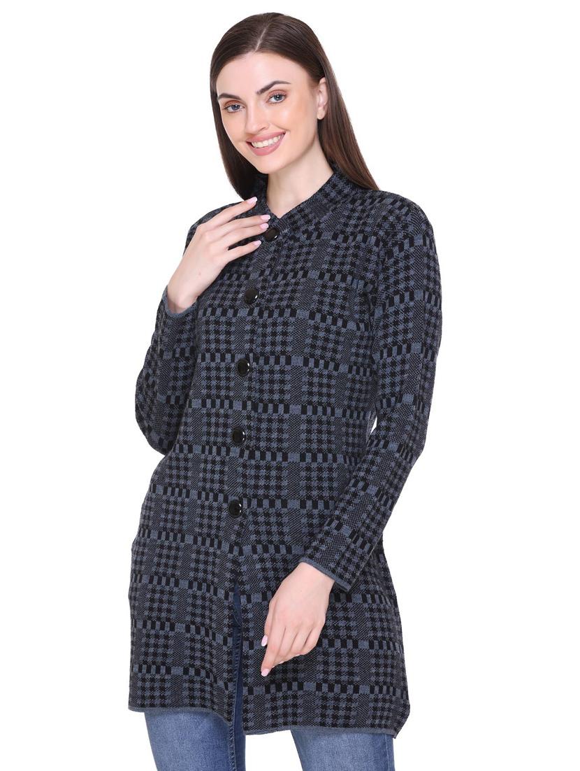 women blue color full sleeves coatigan - 18885888 - Standard Image - 1