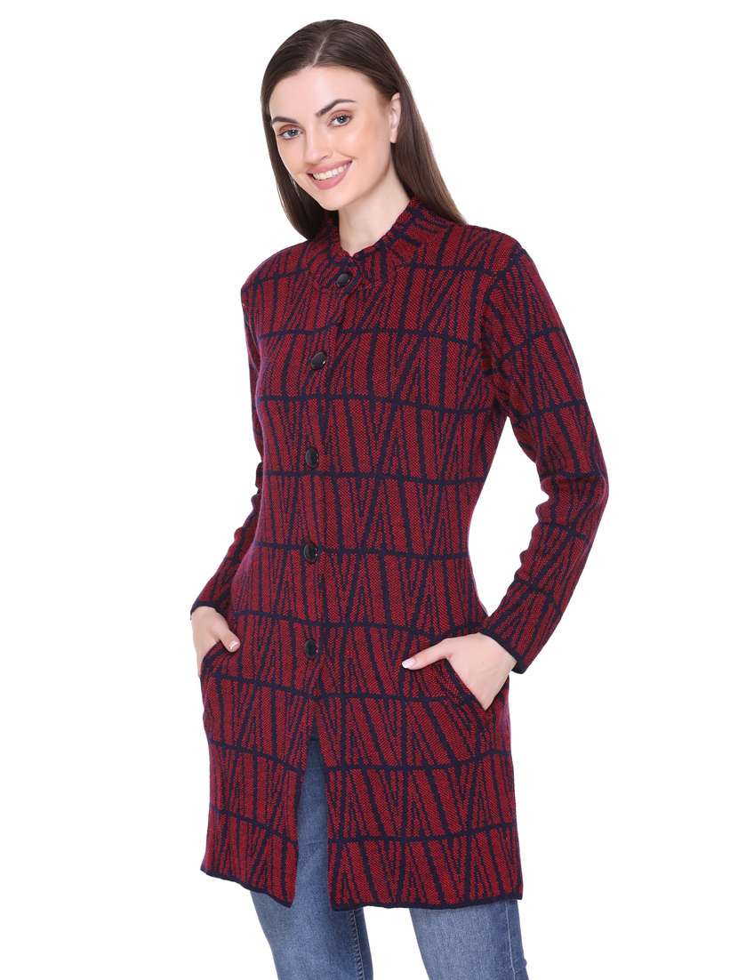 women red full sleeves coatigan - 18885892 - Standard Image - 1