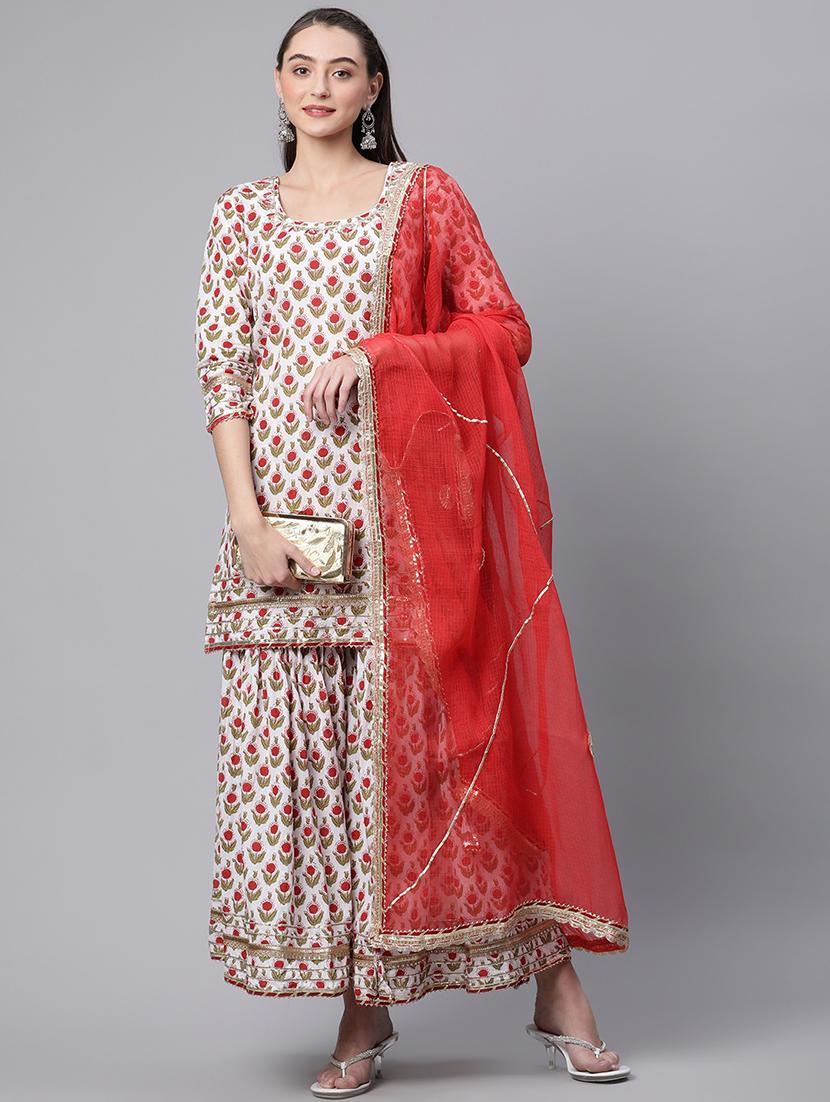 women kurta sharara set with dupatta - 18886775 - Standard Image - 1