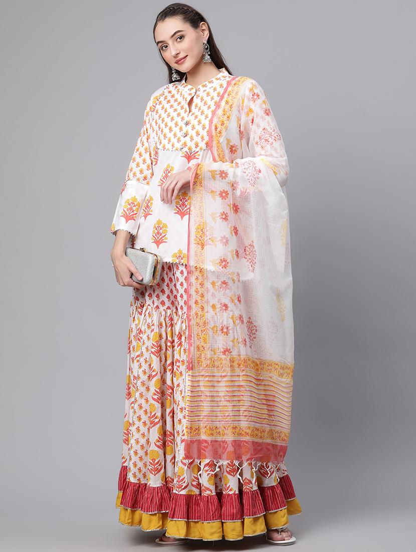 women kurta sharara set with dupatta - 18886786 - Standard Image - 1