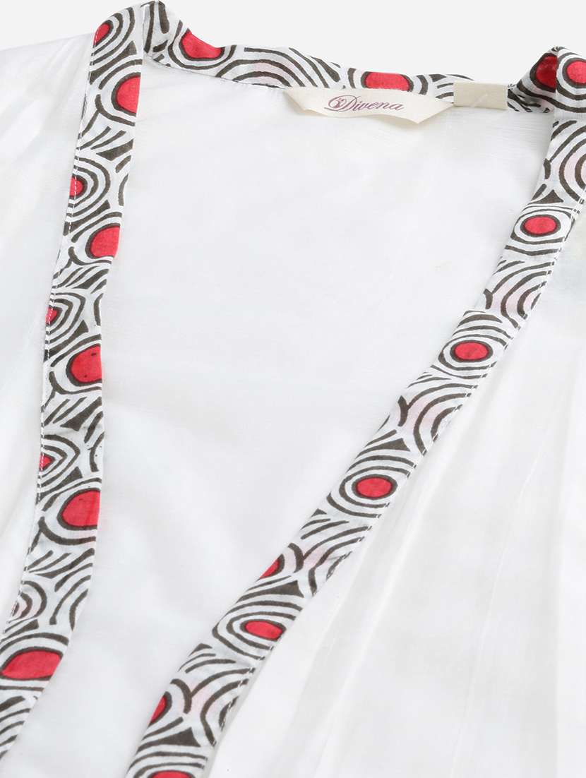 white printed kurta pant set - 18886796 -  Standard Image - 4