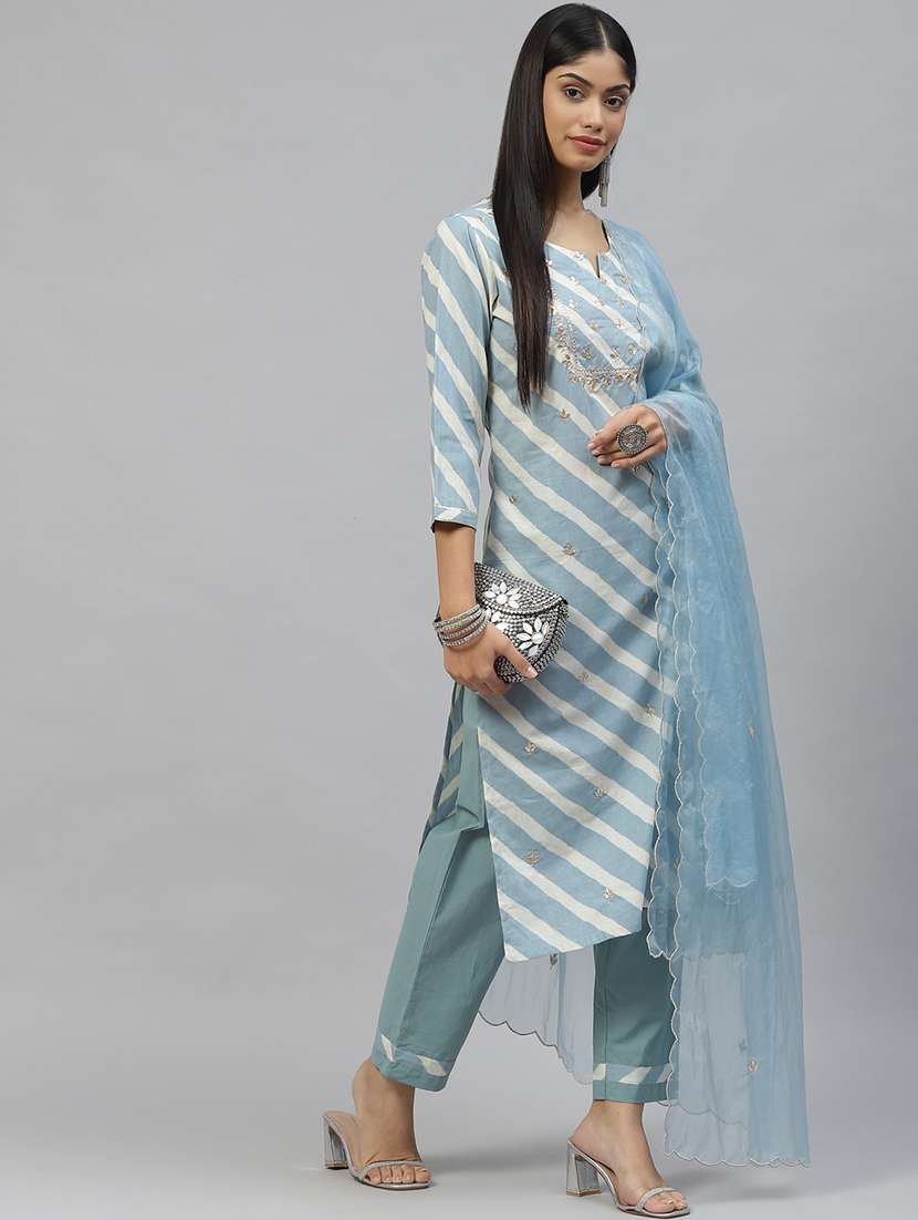 multi coloured embroidered kurta pant set - 18886800 - Standard Image - 1