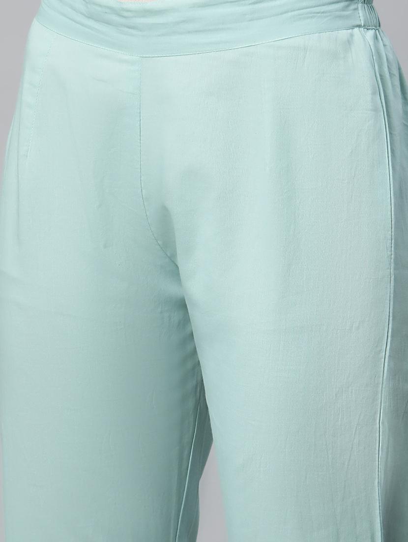 blue coloured printed kurta pant set - 18886813 - Standard Image - 4