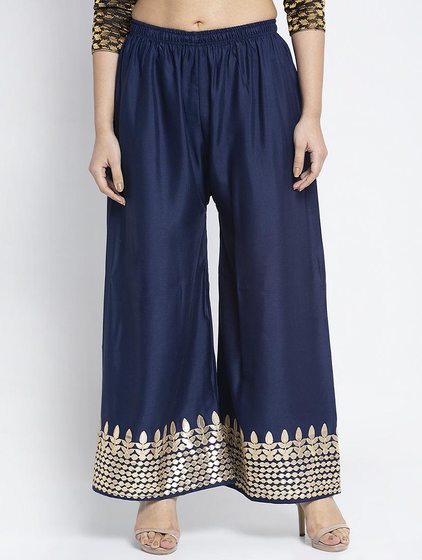 multi colored rayon palazzos - 18893432 - Standard Image - 1
