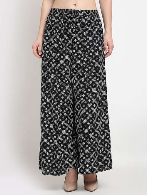 mid rise printed straight palazzo - 18893438 -  Standard Image - 0