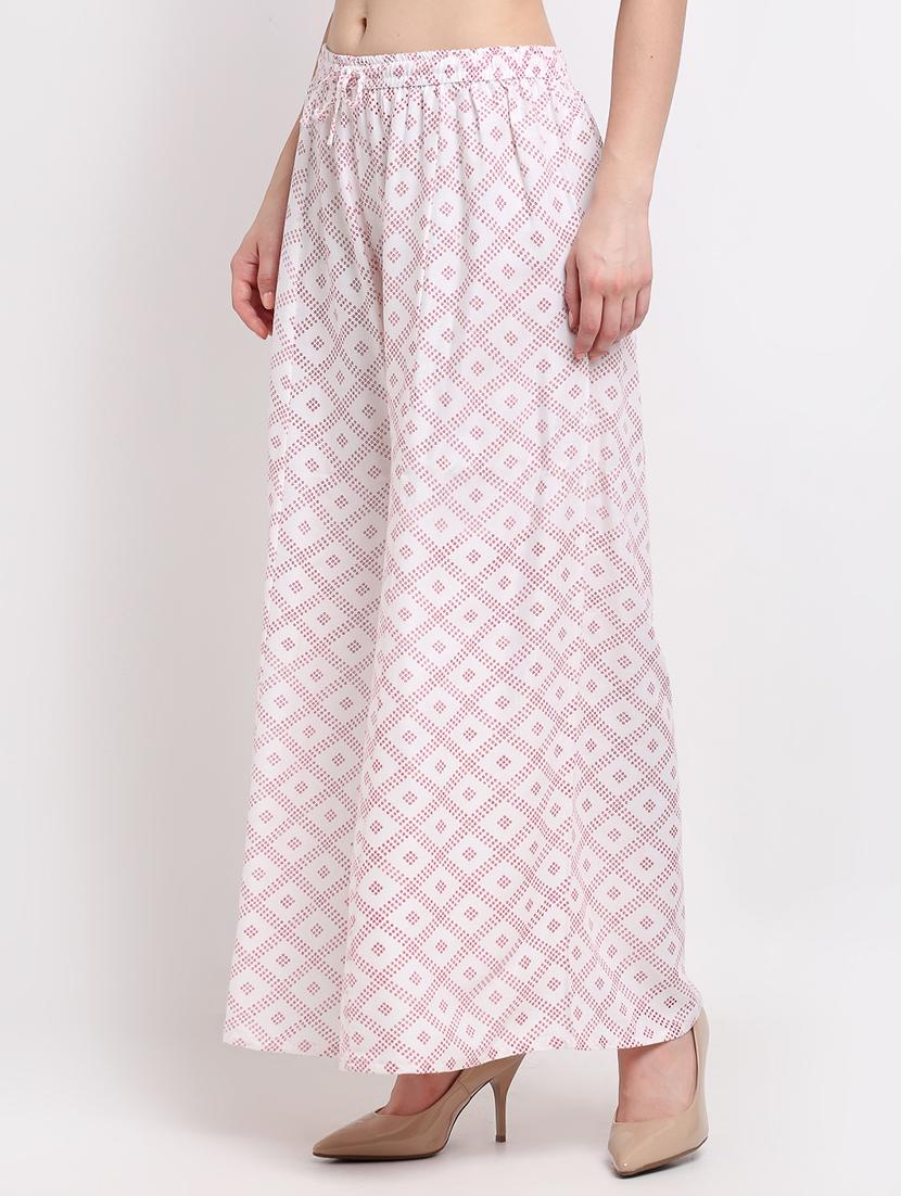 mid rise printed straight palazzo - 18893439 - Standard Image - 1