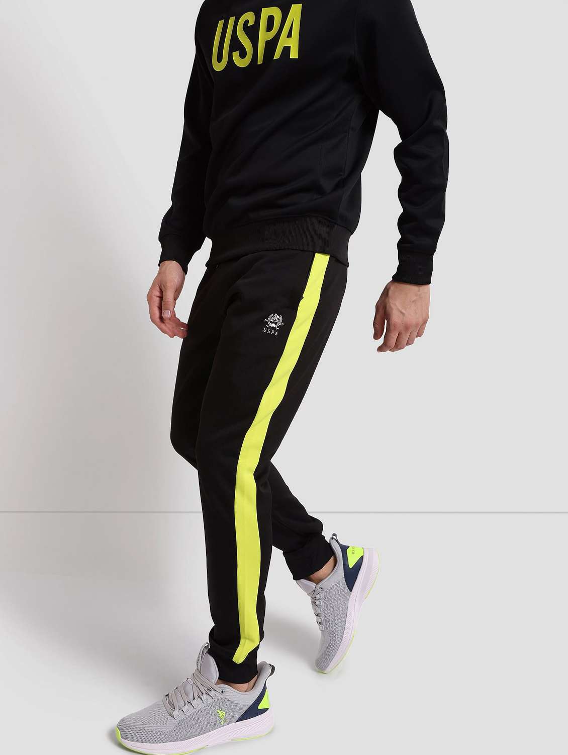 Black Polyester Joggers Track Pant