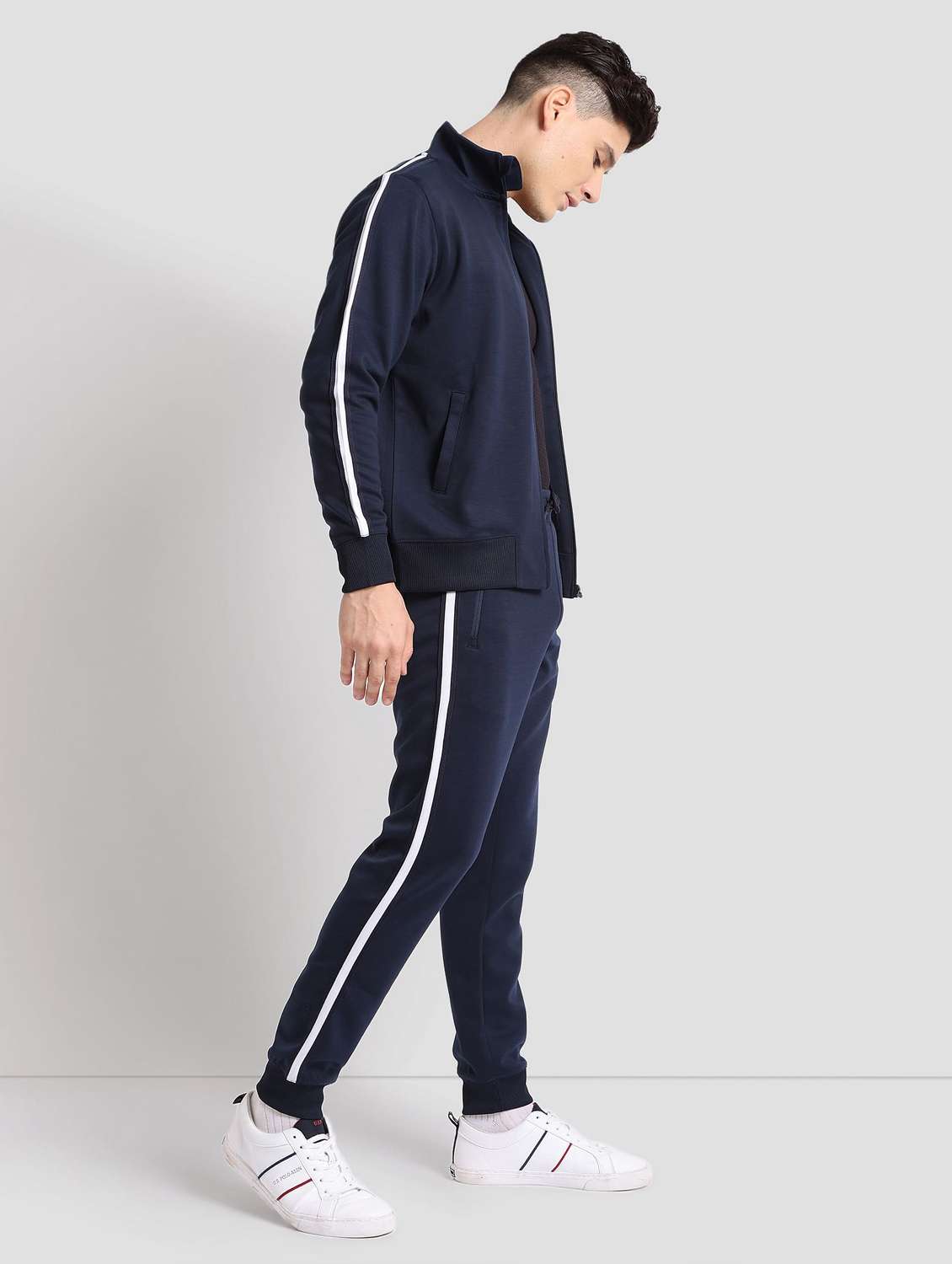 Blue Polyester Joggers Track Pant