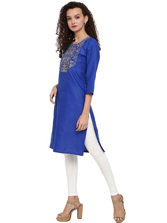 women's straight kurta - 18902706 - Standard Image - 1
