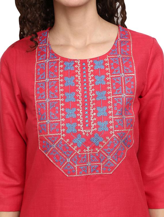 women's straight kurta - 18902709 - Standard Image - 4