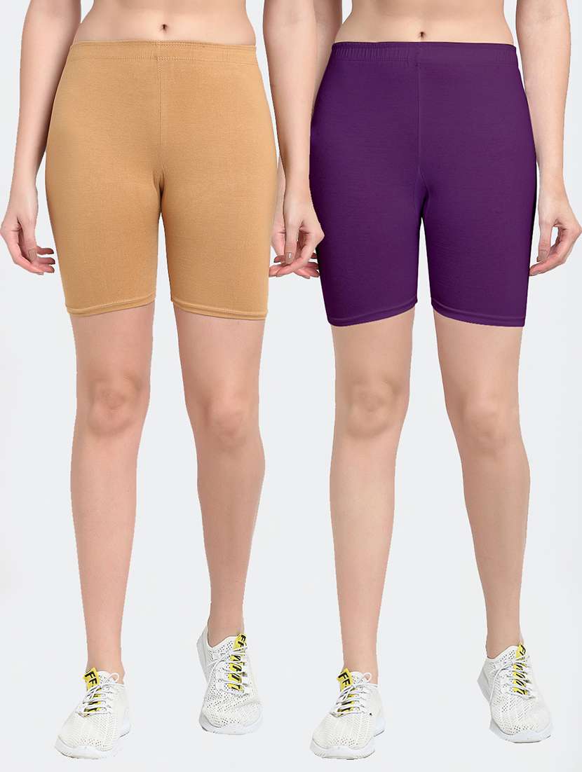 pack of 2 mid rise solid short - 18903972 - Zoom Image - 0