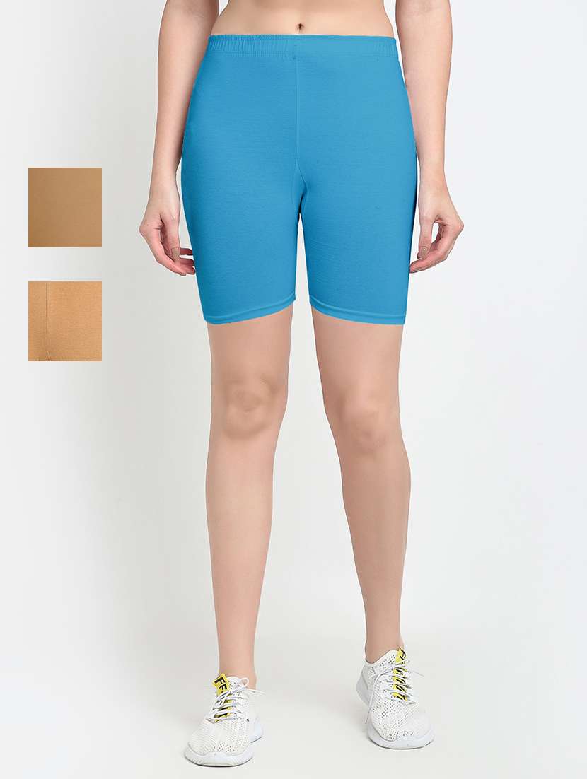 pack of 2 mid rise solid shorts