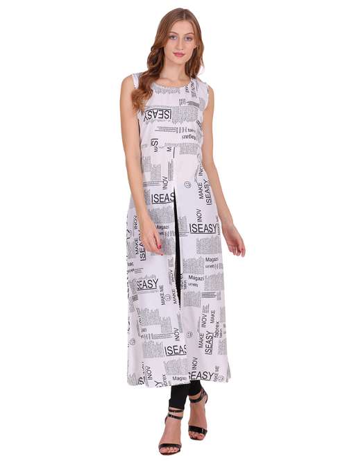 white printed a-line tunic  - 18904586 -  Standard Image - 0