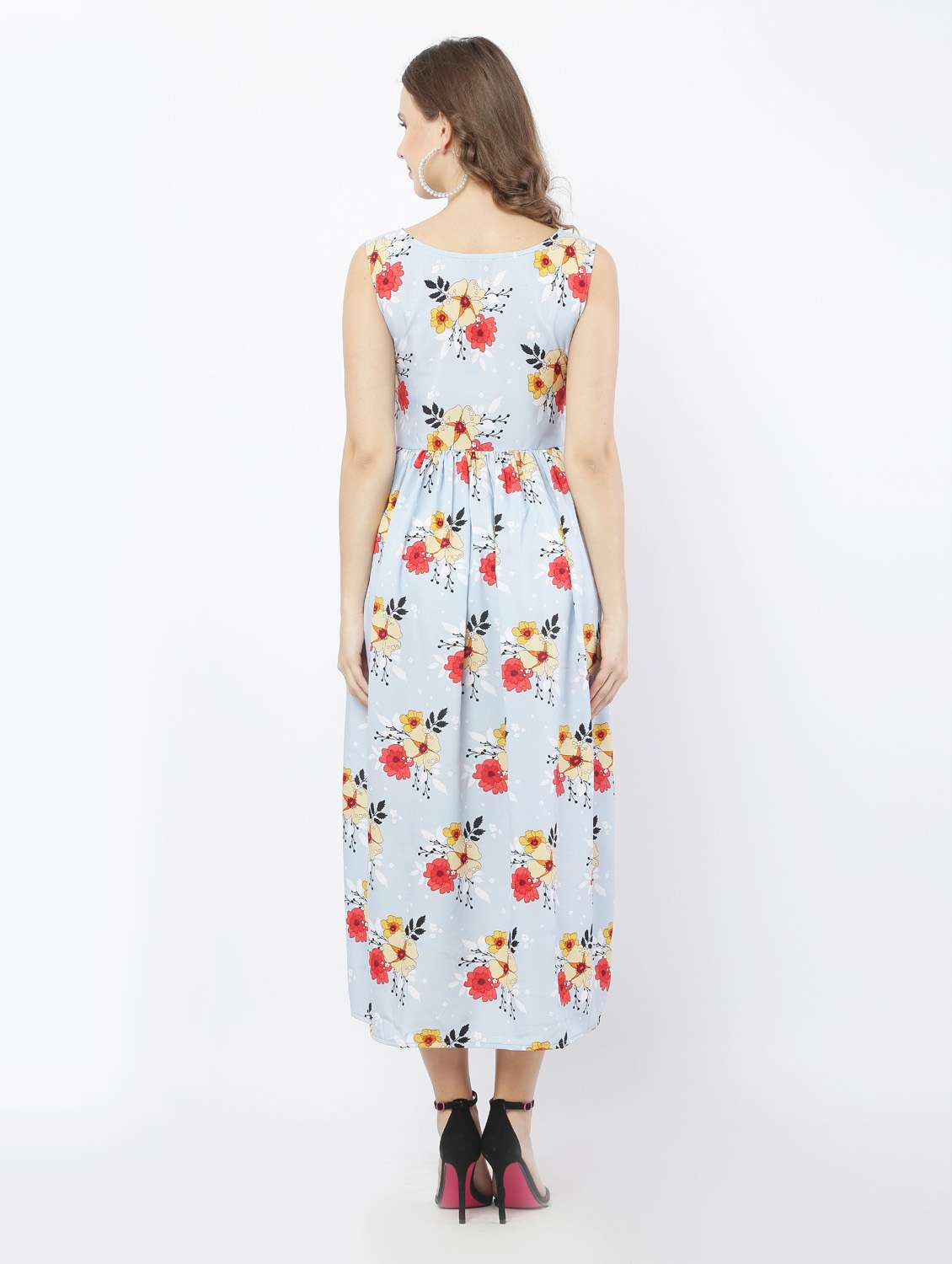 white floral a-line dress - 18904628 - Standard Image - 1