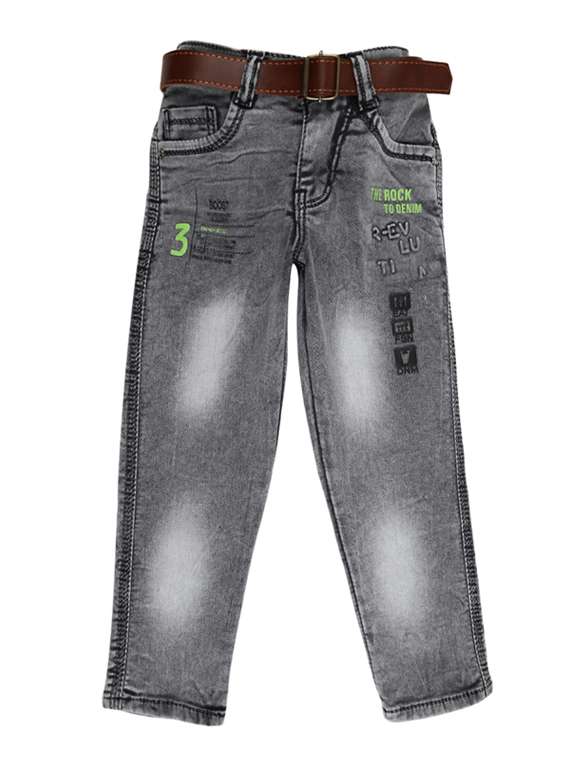 boy's printed slim fit jeans