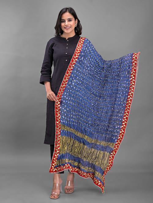 grey self design bandhani dupatta - 18906968 -  Standard Image - 0