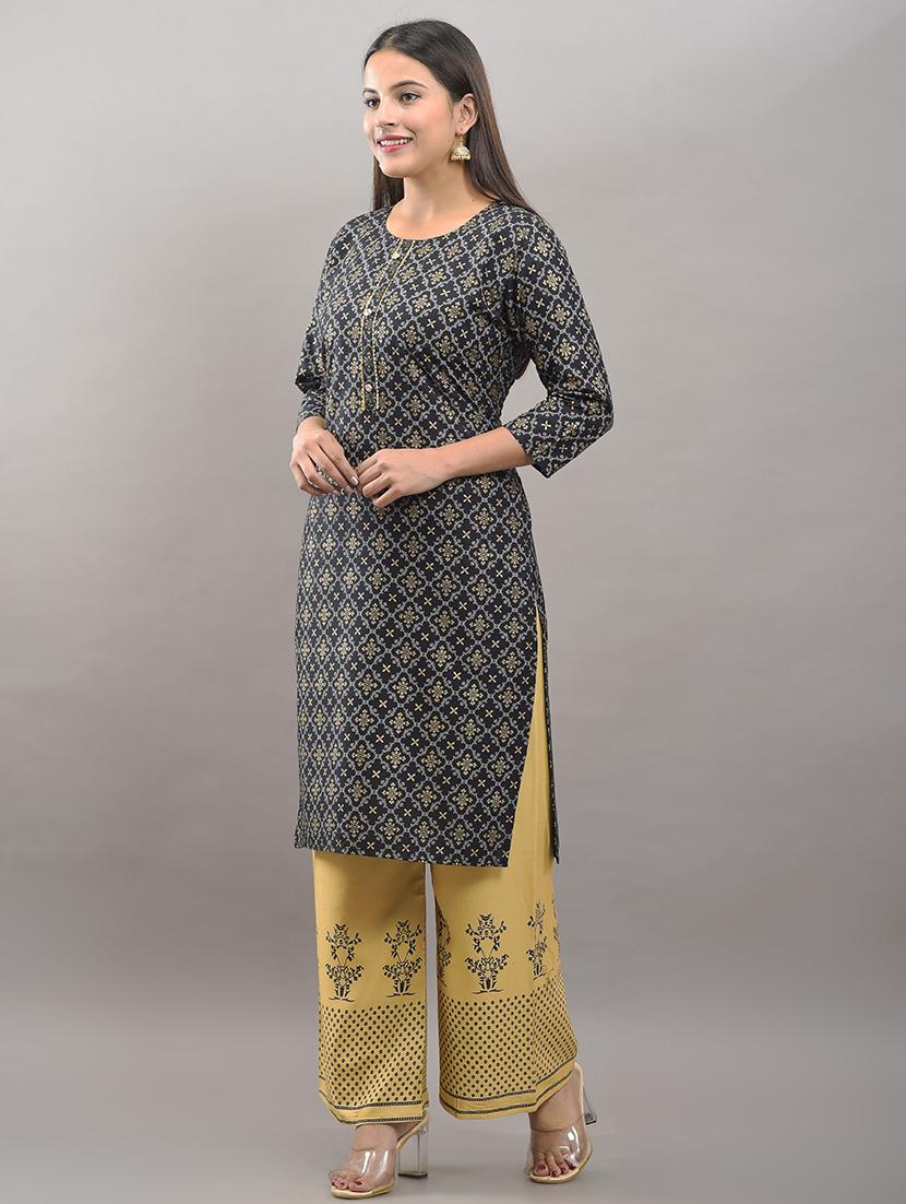 printed straight kurta set - 18908099 - Standard Image - 1