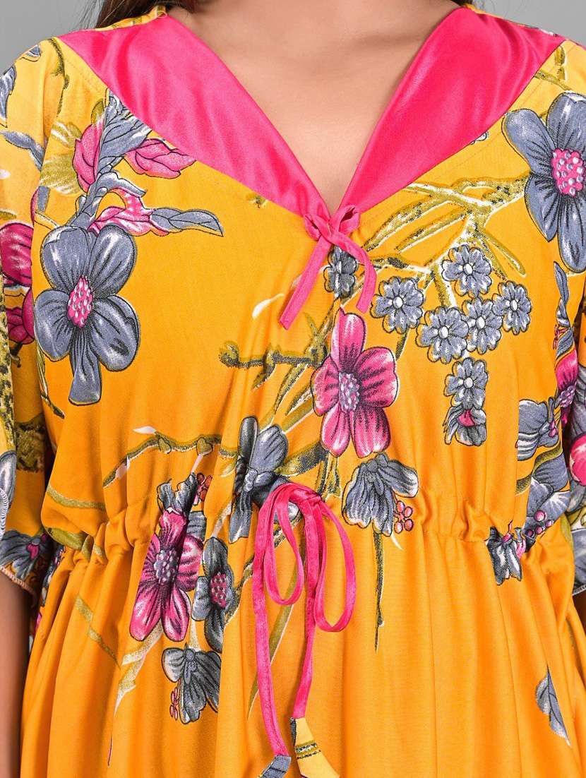 women floral printed satin nighty - 18908906 -  Standard Image - 4