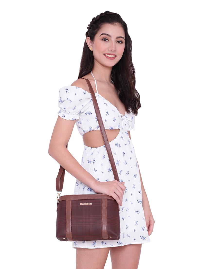tan leatherette (pu) sling bag - 18909265 - Standard Image - 4