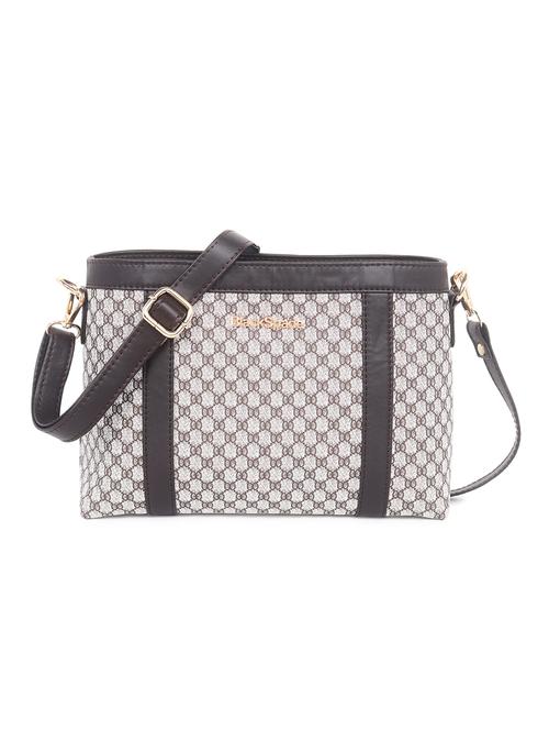 beige leatherette (pu) sling bag - 18909270 - Standard Image - 0