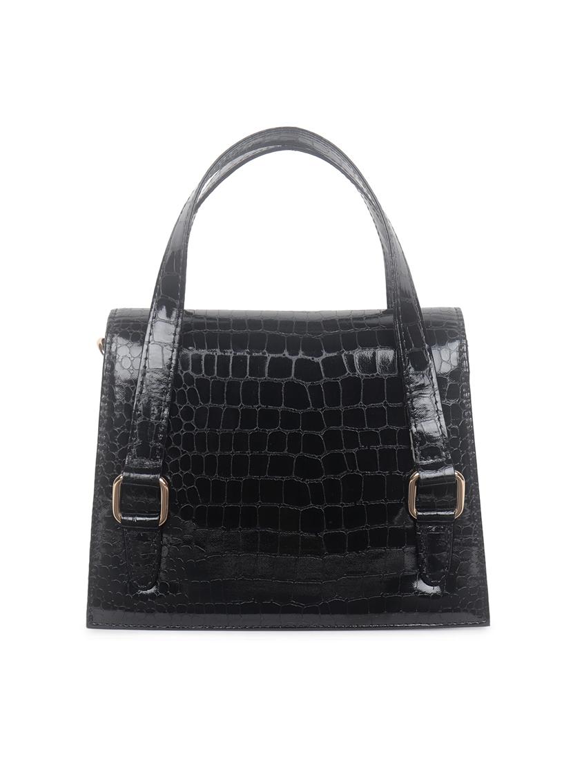 black leatherette (pu) sling bag - 18909277 - Standard Image - 1