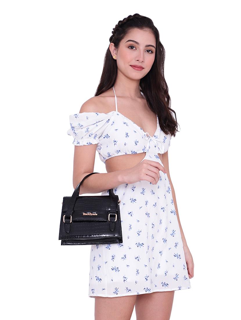 black leatherette (pu) sling bag - 18909277 - Standard Image - 4