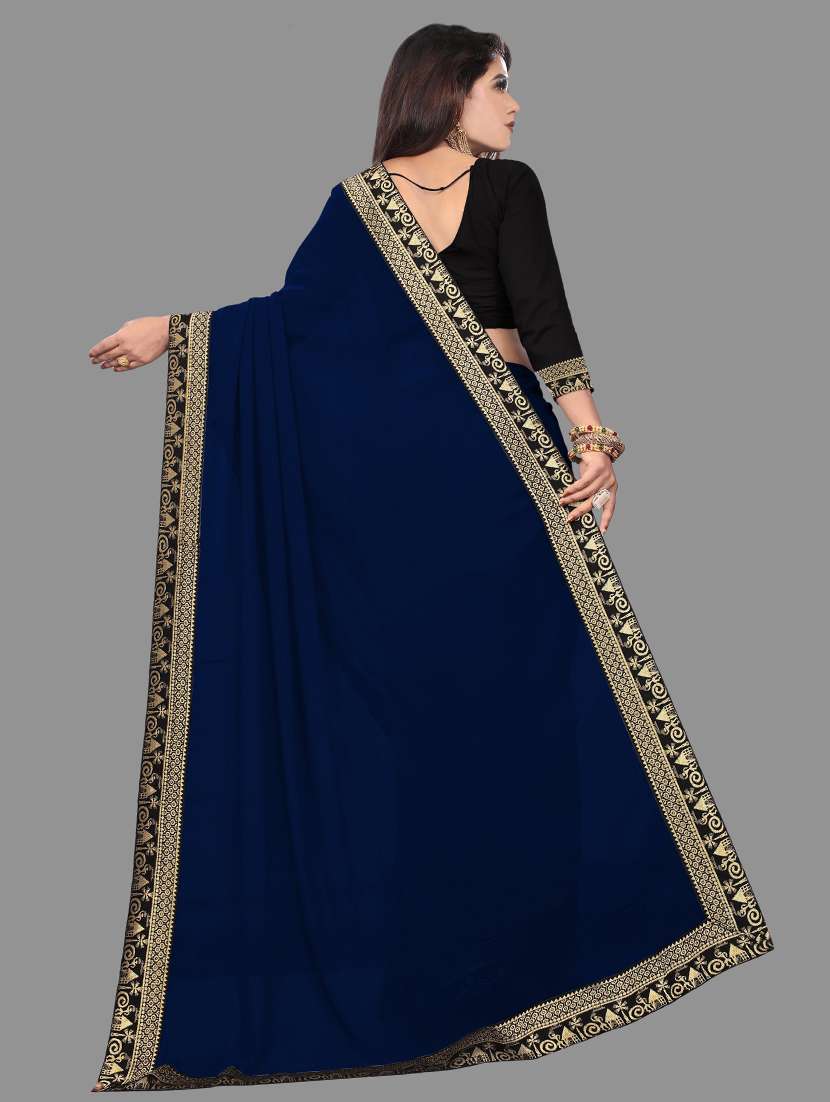 blue saree blouse set with blouse - 18909507 -  Standard Image - 1