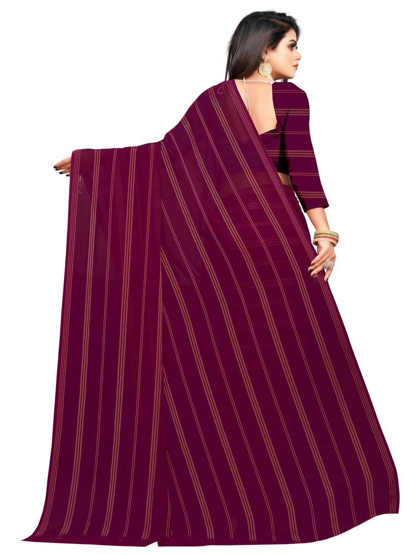 women's stripes purple colored saree - 18909575 -  Standard Image - 1