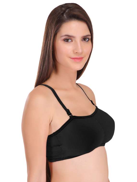 black cotton tube bra - 18910029 - Standard Image - 1