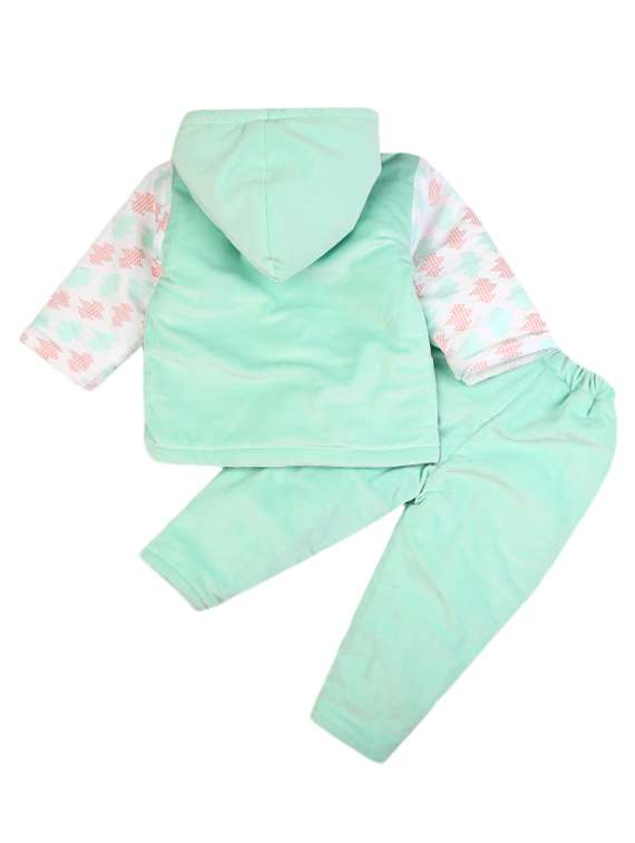green hooded cotton twin set - 18910063 - Standard Image - 1