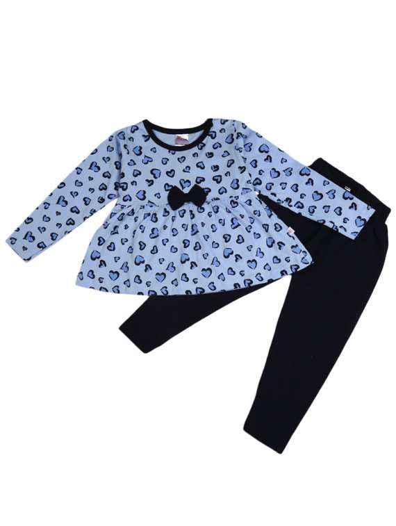 blue & black cotton twin set