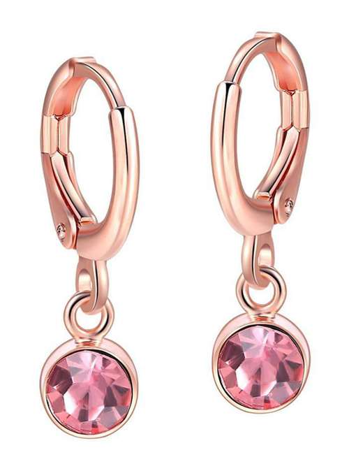 rose gold plated drops & danglers clip-on earrings - 18910320 -  Standard Image - 0