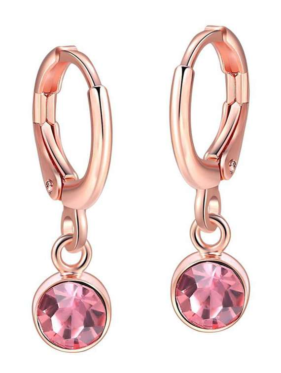 rose gold plated drops & danglers clip-on earrings - 18910320 -  Zoom Image - 0