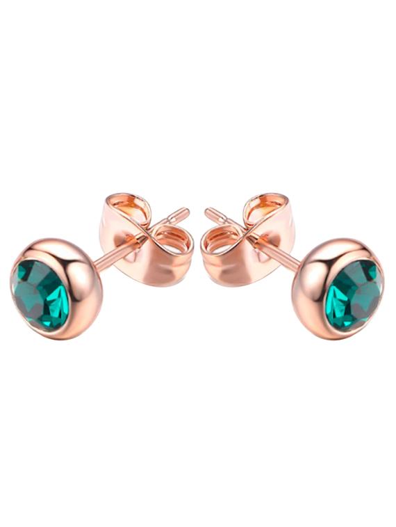 rose gold plated green zircon stone stud earrings - 18910344 - Zoom Image - 0