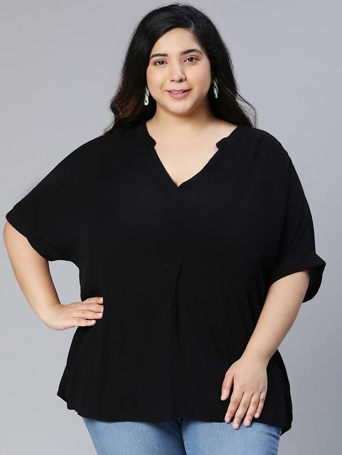 women plus size mandarin neck top - 18912750 - Standard Image - 0