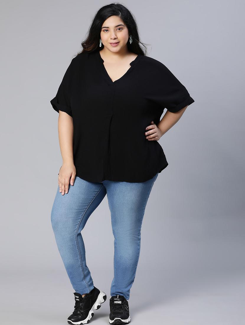women plus size mandarin neck top - 18912750 - Standard Image - 4