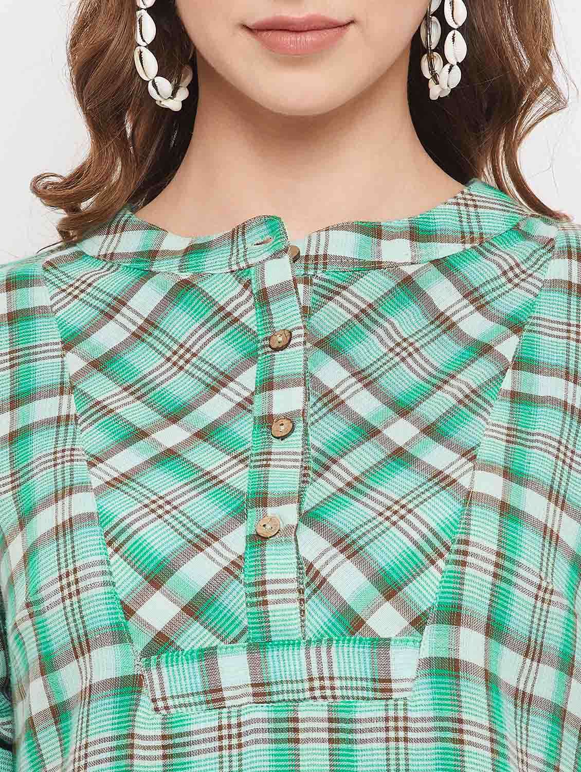 green checked a-line tunic - 18913101 - Standard Image - 4