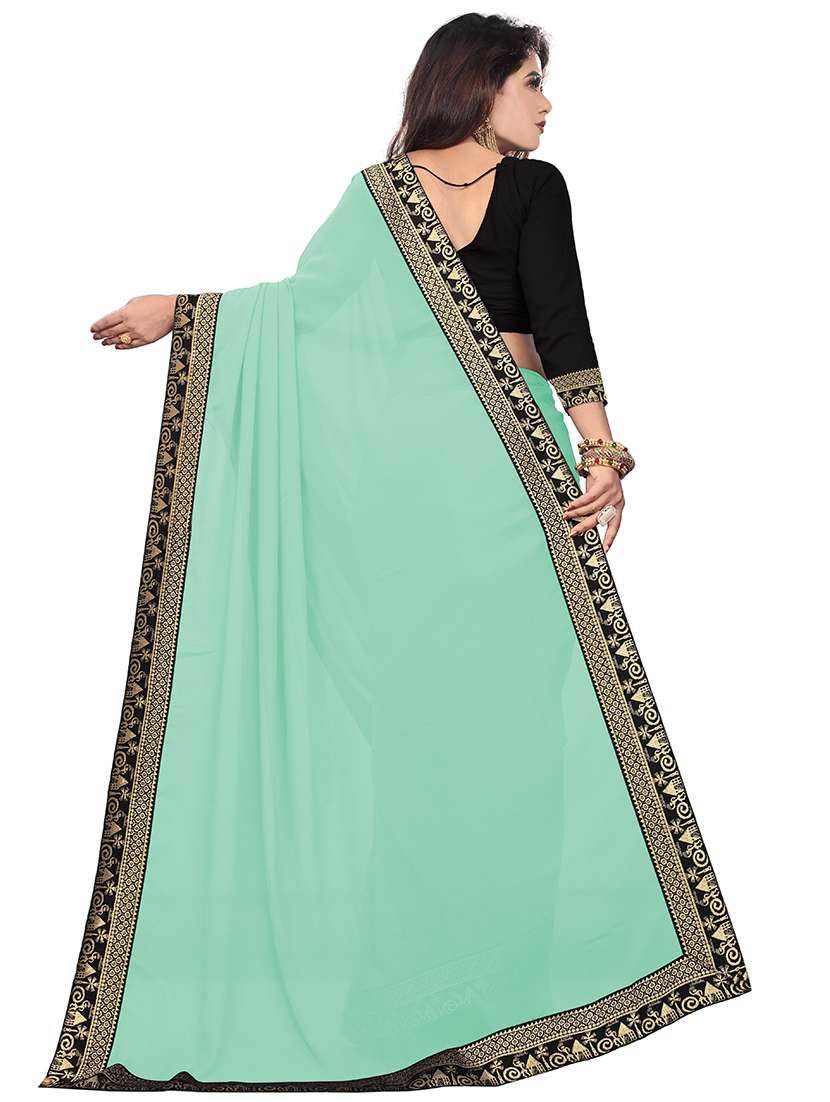 women's null blue colored saree with blouse - 18928967 - Standard Image - 1