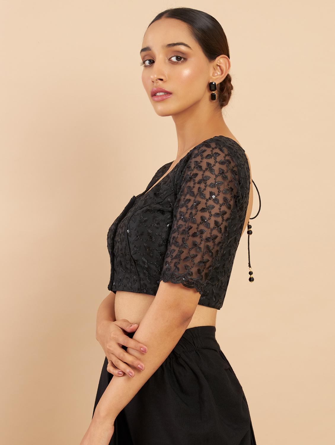 embellished black blouse - 18929368 - Standard Image - 1