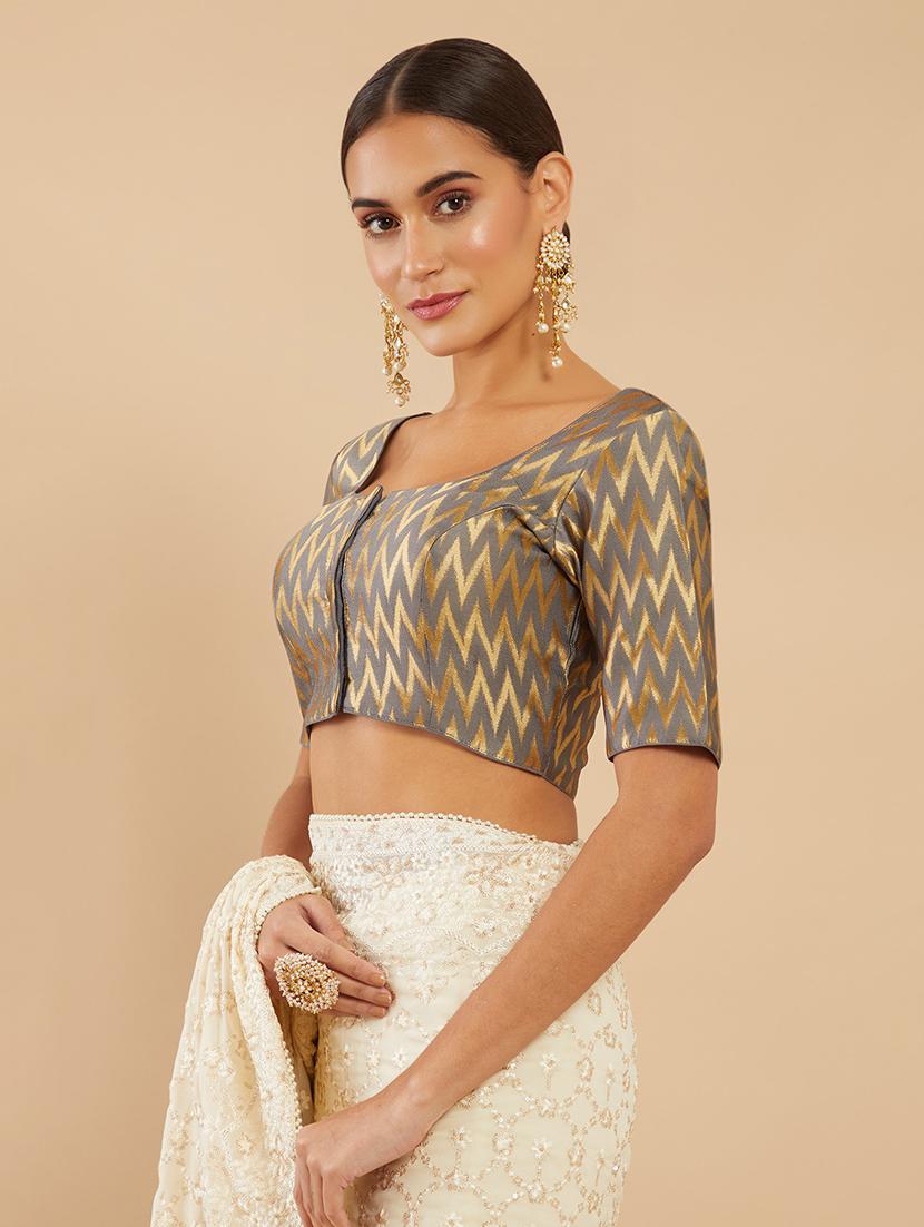 printed grey blouse - 18929410 -  Standard Image - 1