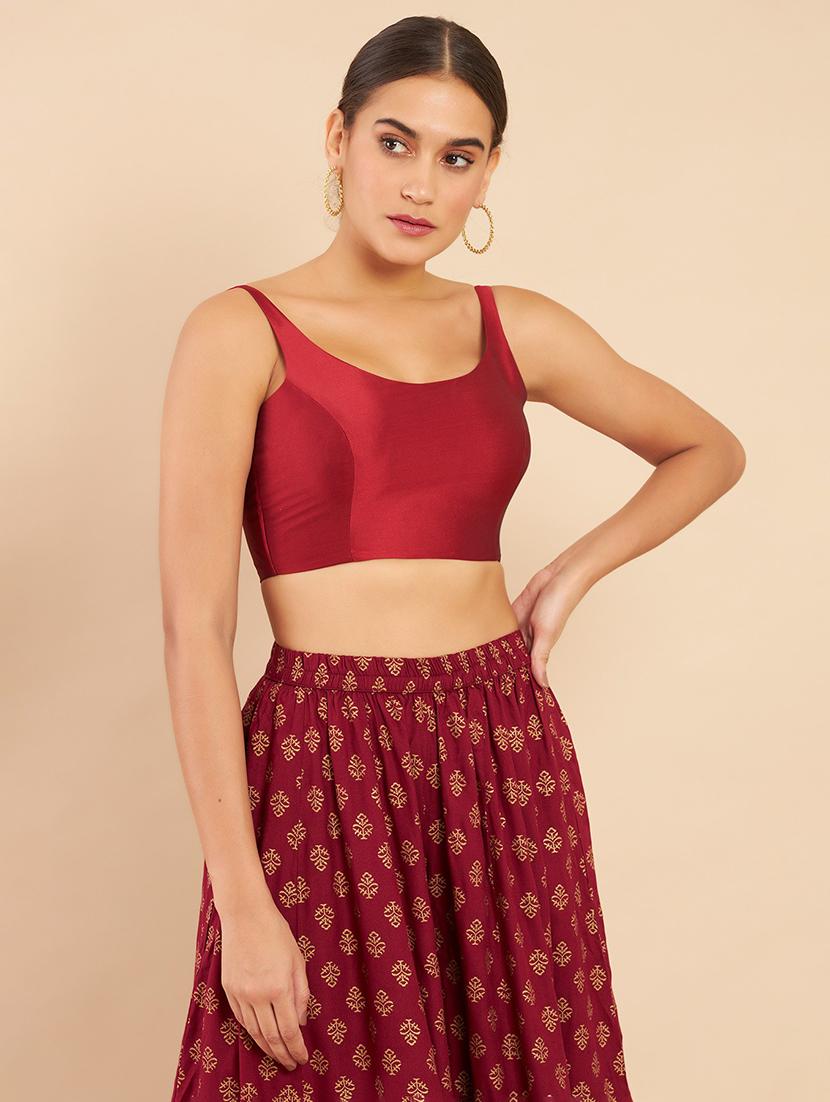red solid blouse - 18929478 - Standard Image - 1
