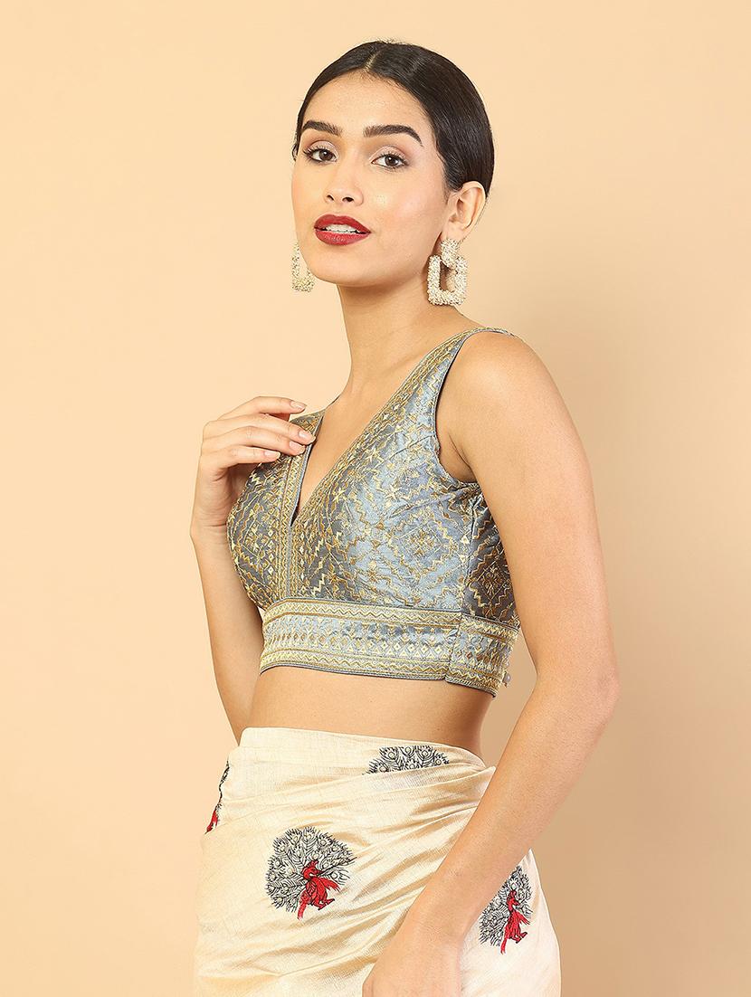 grey embroidered blouse - 18929624 -  Standard Image - 1
