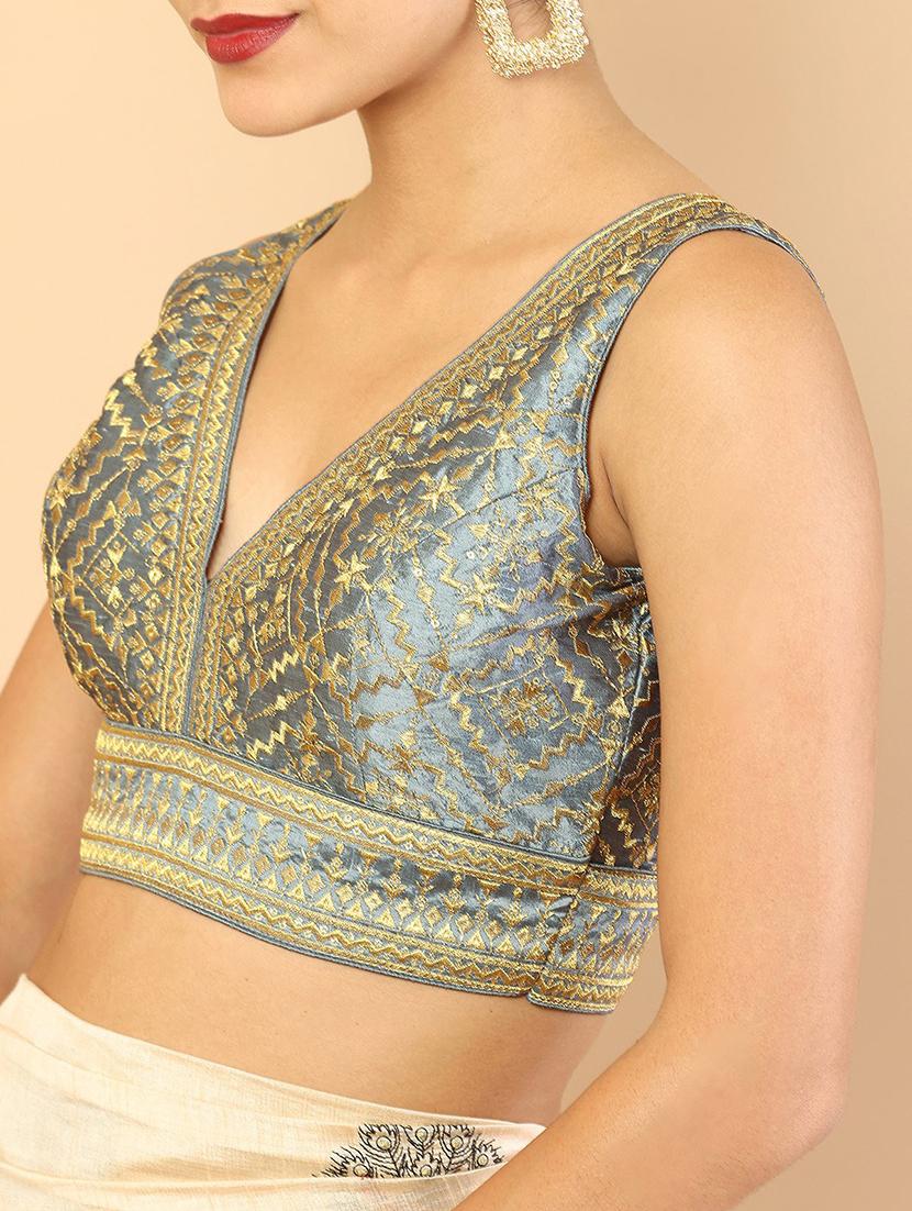 grey embroidered blouse - 18929624 - Standard Image - 4