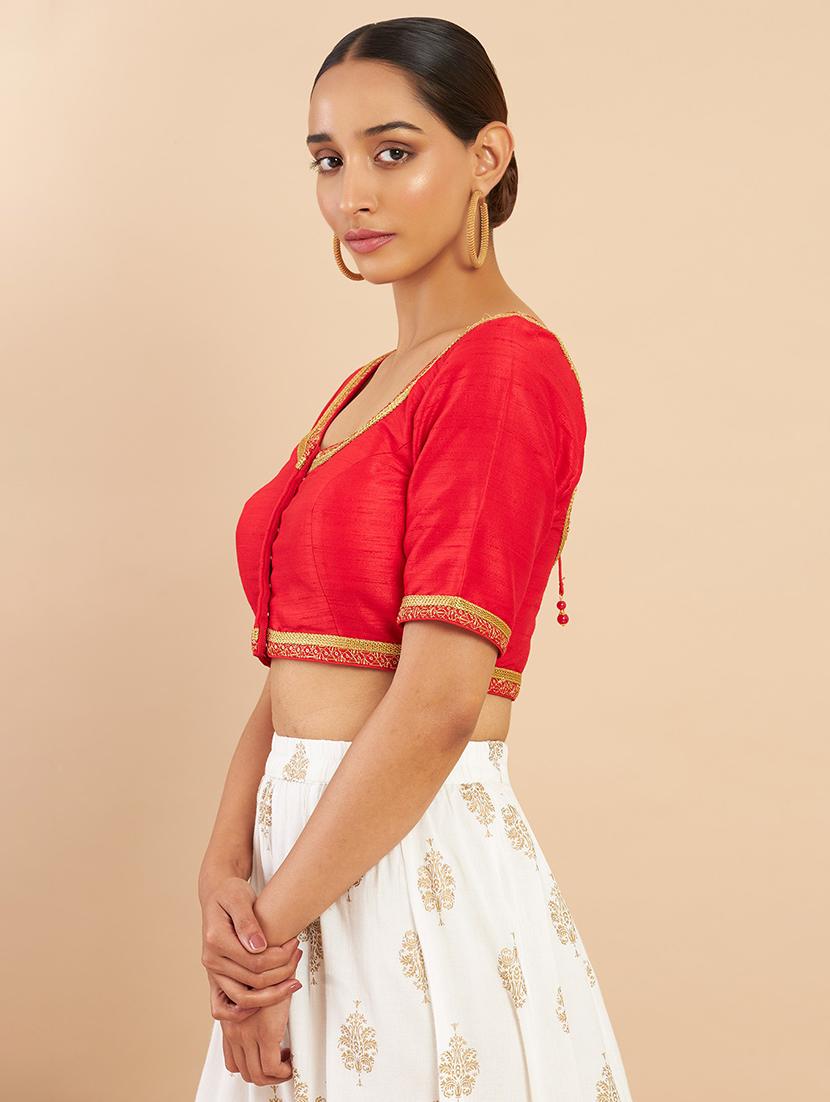 orange solid blouse - 18929627 -  Standard Image - 1