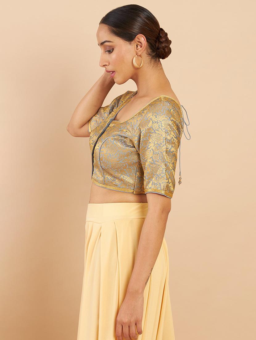 lavender zari work blouse - 18929725 - Standard Image - 1