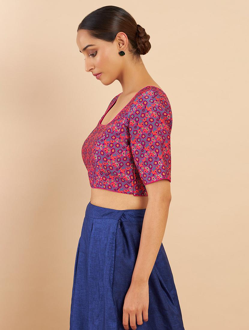 pink floral printed blouse - 18929779 - Standard Image - 1
