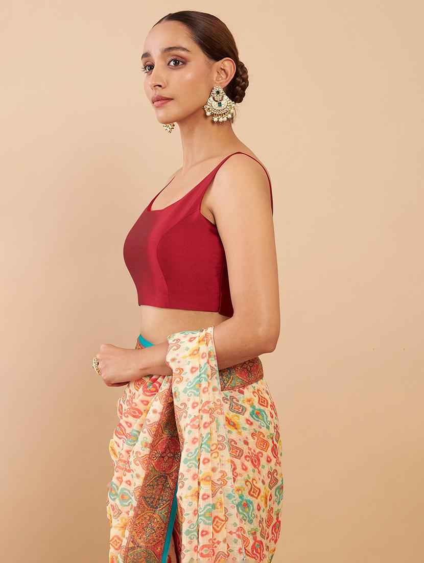 red solid blouse - 18929784 - Standard Image - 1
